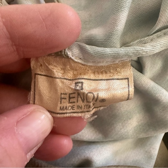 Fendi Vintage Striped Coated Fabric Shoulder Sling Bag Backpack with Pouchette - Picture 15 of 15